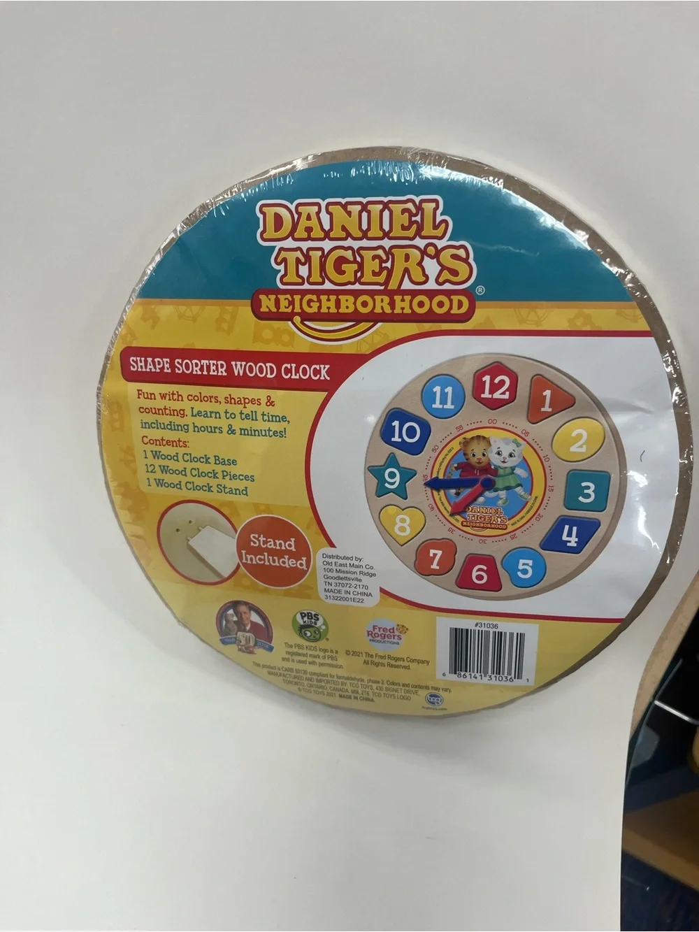 Daniel Tiger’s Neighborhood Shape Sorter Wood Clock - Multicolor